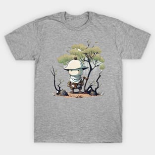 Funny Wandering Ronin through the forest T-Shirt